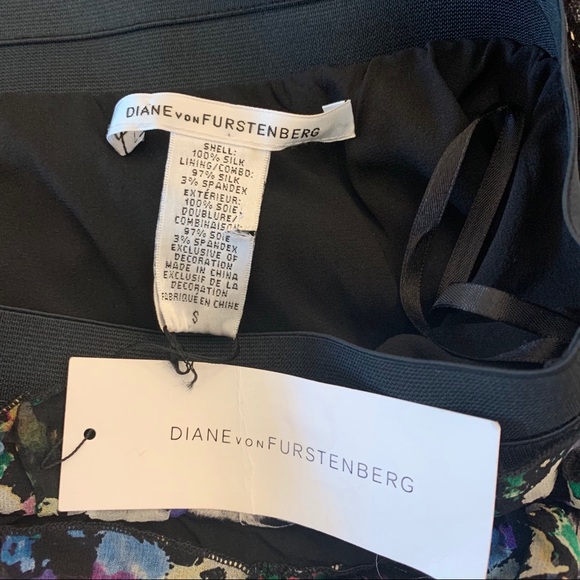 Diane Von Furstenberg Purple Black Strapless Dress - Picture 8 of 11